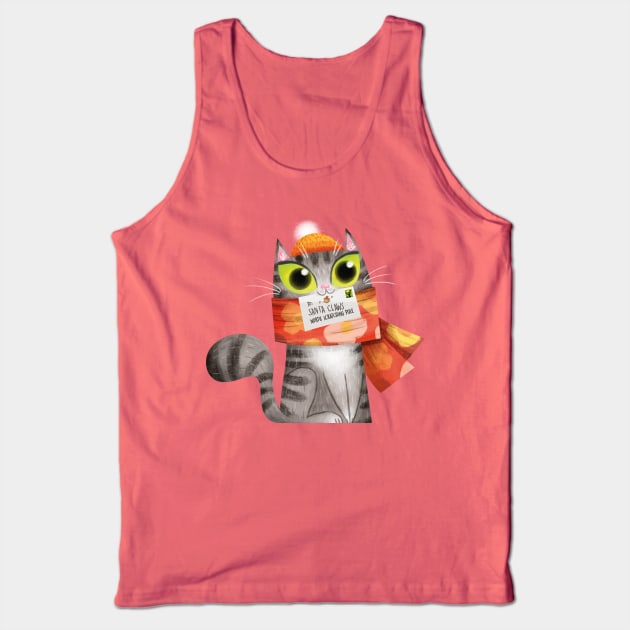 Christmas Cat Tank Top by Geeksarecool